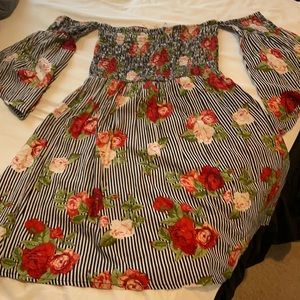 Bell Sleeved Off Shoulder Dress